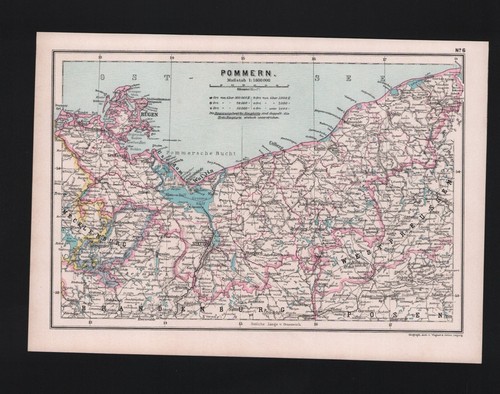Landkarte map 1905 - ,, pommern