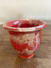 Keramik ? Übertopf Blumen kleiner Blumentopf Rot Handarbeit