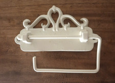 Toilettenpapier /Klo-Rollenhalter Gusseisen, Shabby Chic Weiß, Antiklook