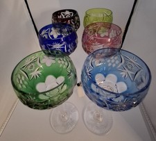   6x Nachtmann Kristall Weingläser Traubenmotiv Vintage Top Zustand  