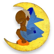 1930er Holz-Wandfigur Hellerkunst Zwerg 18x16cm Sandmann Sandmännchen Deko Antik