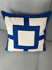 H&m KISSENHÜLLE WEISS/BLAU KISSENBEZUG DEKO WOHNEN