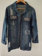 Jeansjacke Jeansmantel Damen Blau Gr. L