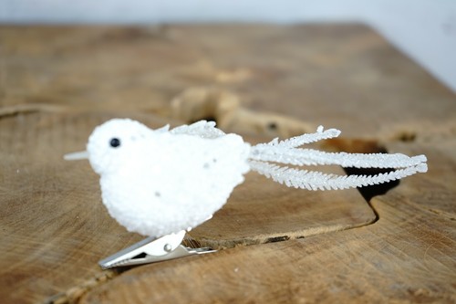Weißer vogel mit glitzer - weißer,