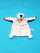 NICI Eisbär Finn Schmusetuch Schnuffeltuch Kuscheltuch  weiß/rot Kuscheltier