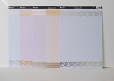  5 x Kanban Hintergrund Karton Muster, Lila, Beige, Blau mit Gold/Silber Kante