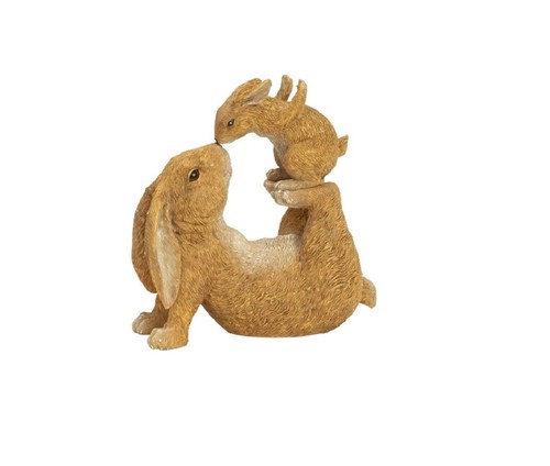 Dekofigur hase mama mit kind - hase,