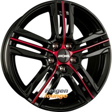 4 Alufelgen RONAL R57 MCR Jetblack-Red Spoke 7,5x18 ET35 4x100 18 Zoll
