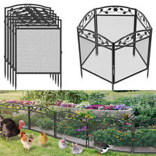 5tlg. Metallzaun Teichzaun Gartenzaun Steckzaun Zaunelemente Dekozaun Gitterzaun