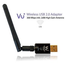 VU+ Wireless USB 2.0 Wlan Stick Adapter 300Mbit 2.4 GHz mit Antenne