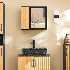 B-waren Hängeschrank – Badezimmerschrank hängend mit Spiegel BZR204-SCH-bwaren