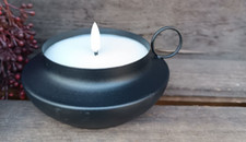 ❤️ Schwarzer Kerzenleuchter  Metall mit LED - Kerze Landhaus  ❤️