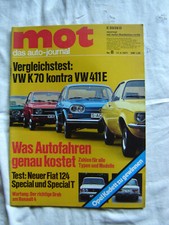 mot auto-journal 8/1971 VW K 70 / 411 E Fiat 124 Special / Special T Renault 4
