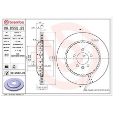 2x Brembo Scheibenbremse hinten 09.D552.23 LR132811 LR161905 | 344376