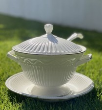 Suppenschüssel Van Roon meets New Bone China Weiß Silber Porzellan NEU 