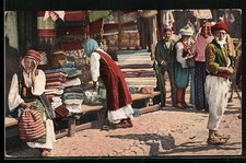 Bosnien, Marktszene, bosnische Volkstypen, Ansichtskarte 