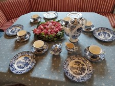 ❤️☕Vintage Kaffeeservice blau weiß 15 teilig☕❤️