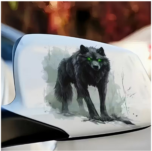 Aggressiver wolf aufkleber - aggressiver, 3d