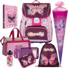 Butterfly -Schmetterling- Oxy Bag PREMIUM Schulranzen-Set 7tlg. Sporttasche,Tüte
