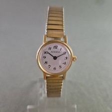 Klassische Damen Uhr ADORA mit Goldgehäuse und Flexband
