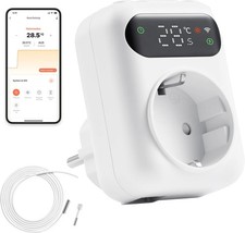 WLAN Steckdosen-Thermostat mit Zeitschaltuhr für Heizung und Kühlung - Digitaler