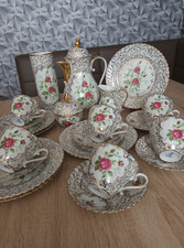 Kafeeservice AK Kaiser mit Gold "Moosrose" 22 Teille.