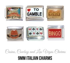Las Vegas Glücksspiel 9 mm italienischer Charm - passt 9 mm klassisch italienisch Charm Armbänder