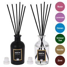 Raumduft mit Stäbchen 100ml Lufterfrischer Diffuser matt Flakon Geschenkset 