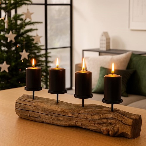 Adventskranz aus treibholz - adventskranz,