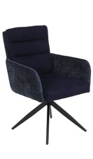 Leandra 19 / XL Vierfußstuhl Armlehnstuhl Sessel Stuhl Stoff Nachtblau, Drehbar