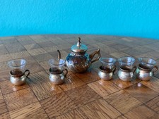 Teeservice Glas Bauernsilber