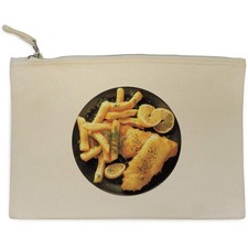 Canvas-Clutch/Zubehörkoffer "Fish and Chips with Lemon" (CL00039816)