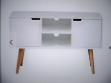 Sideboard TV Board  Mitra Weiß / Natur Eichenholzfüße   Fjørde & Co