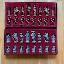 Handgefertigte Schachfiguren, Set aus Metall von MANOPOULOS, groß (10 cm)