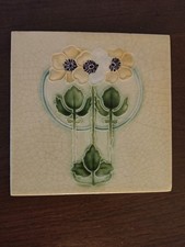 Jugendstil Fliese Kacheln um 1905 England 15x15cm, Sherwin Cotton