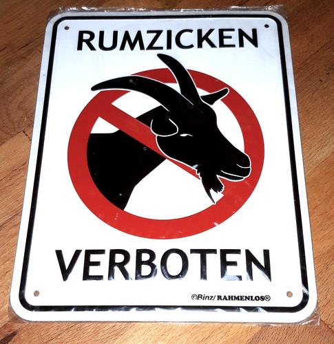 Schild blechschild rumzicken - schild,