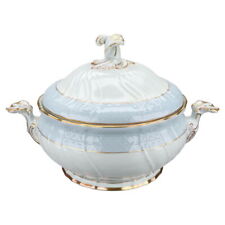 Ragout / Terrine Hutschenreuther Dresden Seladon blau/mint mit Golddekor