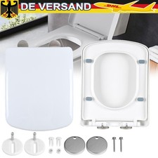 Eckig WC Sitz Toilettendeckel Klobrille Absenkautomatik Toilettensitz Klodeckel