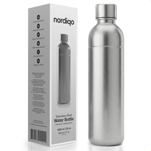 Edelstahl sprudelflasche - 1l, |