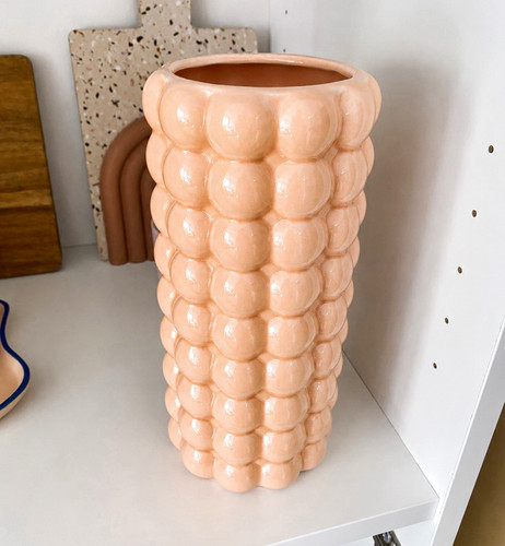 Keramikvase peach apricot - keramikvase,