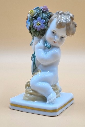 Porzellanfigur putto mit - putto,