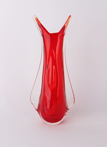 Rot unterfangene glas vase - glas,