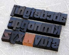 a-z Holzbuchstaben 54mm alte Plakatlettern Buchstaben letterpress wood type typo