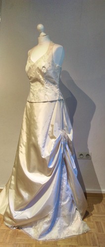 Brautkleid neckholder beige - brautkleid,,