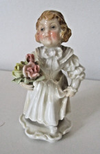 Karl Ens Figur Mädchen mit Blumenstrauß Höhe ca. 11,5 cm handgemalt