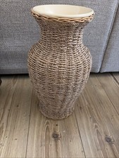 Vintage vase rattan geflochten - vase,