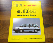 Honda CIVIC SHUTTLE 4WD Technik und Daten Kundendienstschule WERKSTATT HANDBUCH