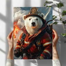 Eisbär als feuerwehrmann - eisbär,