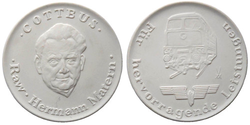 Ddr porzellan medaille - porzellan,