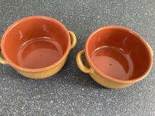 Auflaufform, Keramik, Braun, Ø ca. 13,5 cm, mit Griff 16,5 cm, Höhe 6,5 cm